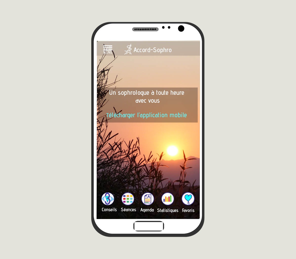 Ecran Accueil haut article 1100 1200 2-1 Les fonctions de l'application de sophrologie